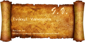 Iványi Vanessza névjegykártya